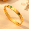 Titanium Steel Fiveleaf And Fourleaf Flower Diamond Bracelet Electroplated Minimalist Style