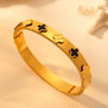 Titanium Steel Fiveleaf And Fourleaf Flower Diamond Bracelet Electroplated Minimalist Style
