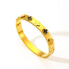 Titanium Steel Fiveleaf And Fourleaf Flower Diamond Bracelet Electroplated Minimalist Style
