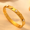 Titanium Steel Fiveleaf And Fourleaf Flower Diamond Bracelet Electroplated Minimalist Style
