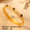 Titanium Steel Fiveleaf And Fourleaf Flower Diamond Bracelet Electroplated Minimalist Style