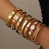 Titanium Steel Fiveleaf And Fourleaf Flower Diamond Bracelet Electroplated Minimalist Style