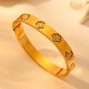 Titanium Steel Fiveleaf And Fourleaf Flower Diamond Bracelet Electroplated Minimalist Style
