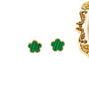 Titanium Steel Fiveleaf Flower Earrings For Women Electroplated