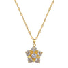 Titanium Steel Fiveleaf Flower Geometric Light Luxury Microinlaid Electroplated Women's Necklace Earrings Set