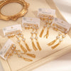 Titanium Steel Fiveleaf Flower Long Tassel Earrings Electroplated Fashion Style For Women