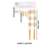 Titanium Steel Fiveleaf Flower Long Tassel Earrings Electroplated Fashion Style For Women