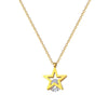 Titanium Steel Fivepointed Star Geometric Electroplating Minimalist Necklace Unisex Accessories