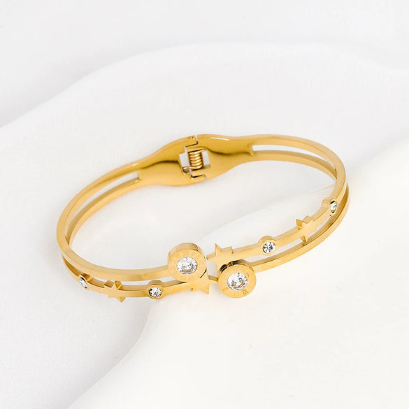 Titanium Steel Fivepointed Star Geometric Personality Fashion Waterproof Sweatproof Bracelet
