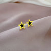 Titanium Steel Fivepointed Star Geometric Style Electroplated Earrings For Men And Women