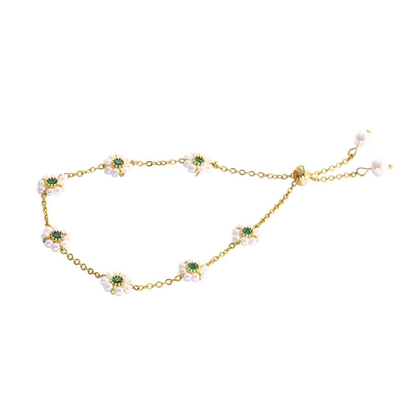 Titanium Steel Flower Diamond Women's Retro Bracelet
