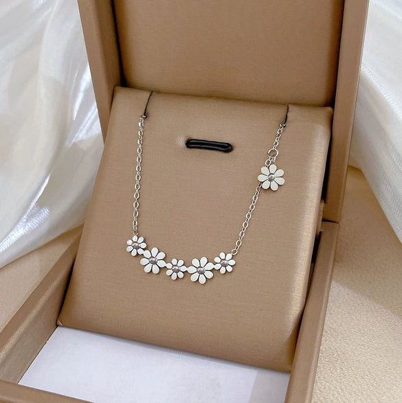 Titanium Steel Flower Geometric Style Electroplating Unisex Necklace