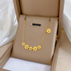 Titanium Steel Flower Geometric Style Electroplating Unisex Necklace