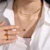 316L Stainless Steel Flower Necklace For Women Electroplated Sweet Retro Exquisite Clavicle Chain