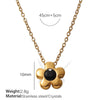 316L Stainless Steel Flower Necklace For Women Electroplated Sweet Retro Exquisite Clavicle Chain
