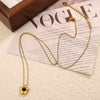 316L Stainless Steel Flower Necklace For Women Electroplated Sweet Retro Exquisite Clavicle Chain