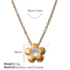 316L Stainless Steel Flower Necklace For Women Electroplated Sweet Retro Exquisite Clavicle Chain