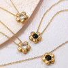 316L Stainless Steel Flower Necklace For Women Electroplated Sweet Retro Exquisite Clavicle Chain
