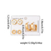 Titanium Steel Flower Shape Electroplated Women's Earrings Set