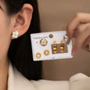 Titanium Steel Flower Shape Electroplated Women's Earrings Set