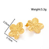 Titanium Steel Flower Star Shape Light Luxury Style Textured Earrings With Electroplating