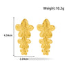 Titanium Steel Flower Star Shape Light Luxury Style Textured Earrings With Electroplating