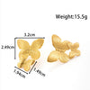 Titanium Steel Flower Star Shape Light Luxury Style Textured Earrings With Electroplating