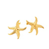 Titanium Steel Flower Star Shape Light Luxury Style Textured Earrings With Electroplating