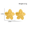 Titanium Steel Flower Star Shape Light Luxury Style Textured Earrings With Electroplating