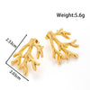 Titanium Steel Flower Star Shape Light Luxury Style Textured Earrings With Electroplating