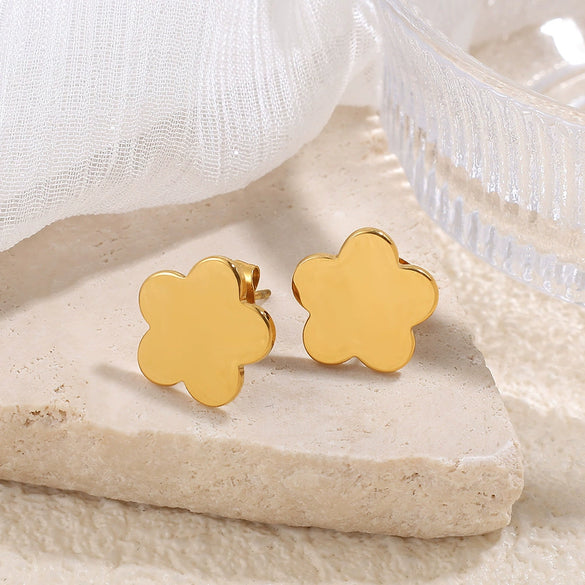 316L Stainless Steel Flower Style Electroplated Women's Earrings