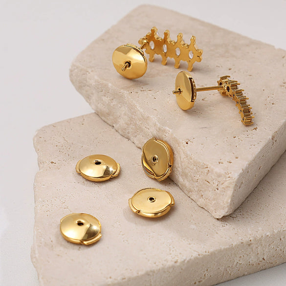 316L Stainless Steel Flying Saucer Earring Accessories Electroplated