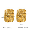 Titanium Steel Fold Earrings Electroplated Geometric Design Women's Highend Allmatch