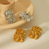 Titanium Steel Fold Earrings Electroplated Geometric Design Women's Highend Allmatch