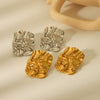 Titanium Steel Fold Earrings Electroplated Geometric Design Women's Highend Allmatch