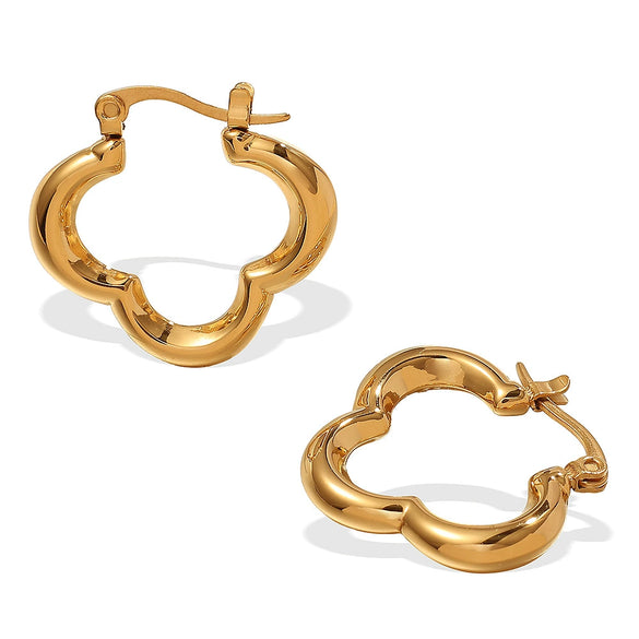 316L Stainless Steel Four Leaf Clover Women's Earrings Electroplated Fashion Style