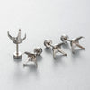 Titanium Steel Fourclaw Ear Bone Nail Empty Holder Diy Screw Rod Geometric Polished Ear Accessory