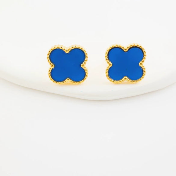 Titanium Steel Fourleaf Clover And Flower Jewelry Set For Women With Electroplating