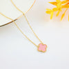 Titanium Steel Fourleaf Clover And Flower Jewelry Set For Women With Electroplating