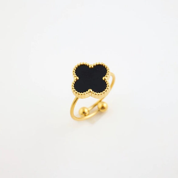 Titanium Steel Fourleaf Clover And Flower Jewelry Set For Women With Electroplating