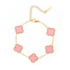 Titanium Steel Fourleaf Clover And Flower Jewelry Set For Women With Electroplating