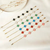 Titanium Steel Fourleaf Clover And Flower Jewelry Set For Women With Electroplating