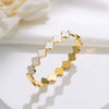 Titanium Steel Fourleaf Clover Dripping Oil Style Women's Bracelet
