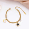 Titanium Steel Fourleaf Clover Electroplated Bracelet Jewelry For Women And Unisex