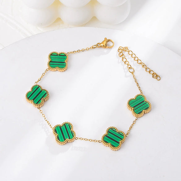 Titanium Steel Fourleaf Clover Electroplated Bracelet Light Luxury Style