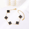 Titanium Steel Fourleaf Clover Electroplated Bracelet Light Luxury Style