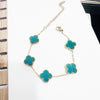 Titanium Steel Fourleaf Clover Electroplated Bracelet Light Luxury Style