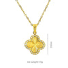 Titanium Steel Fourleaf Clover Electroplated Pendant Necklace Plants And Flowers Style