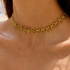 Titanium Steel Fourleaf Clover Geometric Necklace For Women With Electroplating