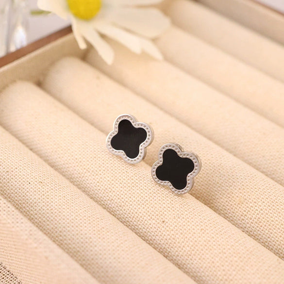 Titanium Steel Fourleaf Clover Jewelry Set For Women Electroplated